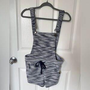 Almost Famous Blue and Gray Overalls with Adjustable Straps
